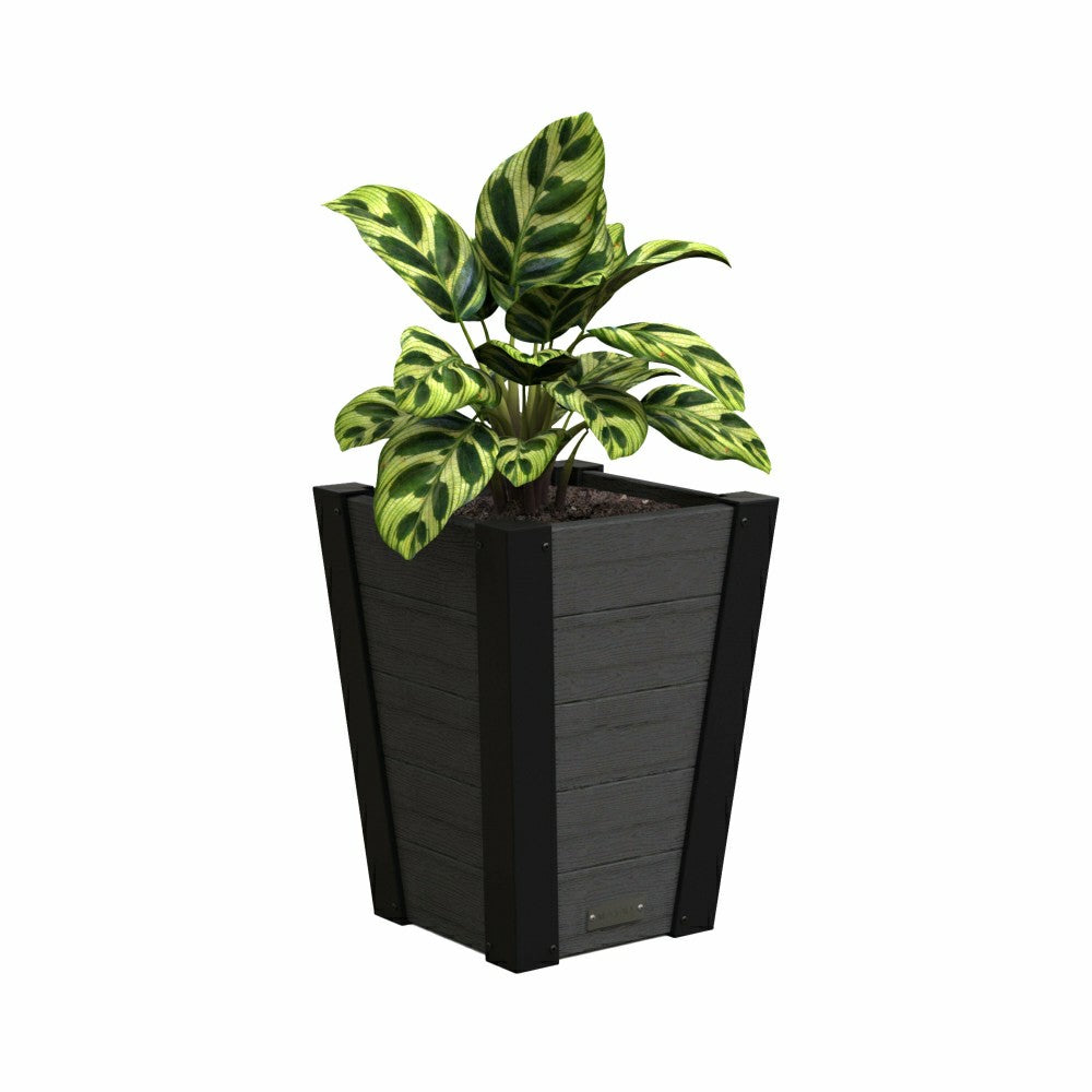 Horizon Charcoal Tapered Planter | Plow & Hearth