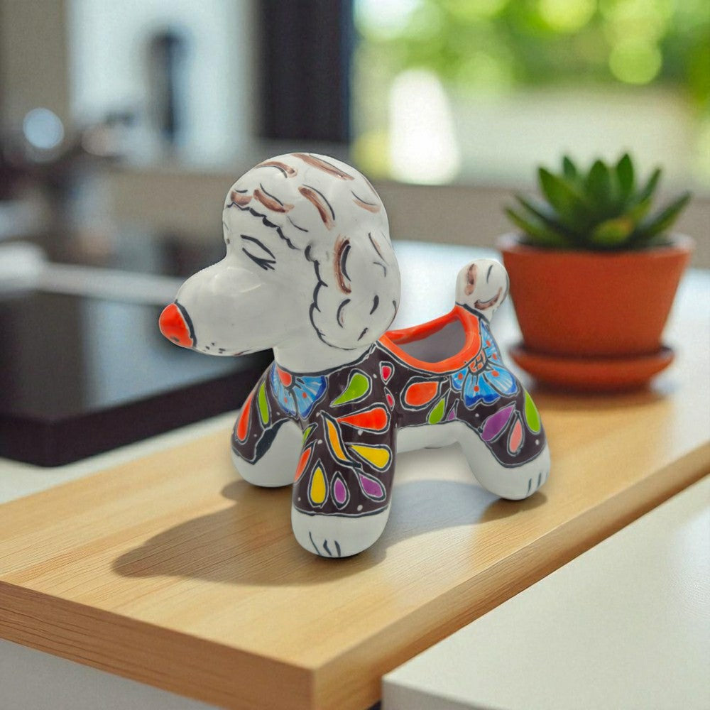 Colorful Talavera Poodle Planter | Plow & Hearth