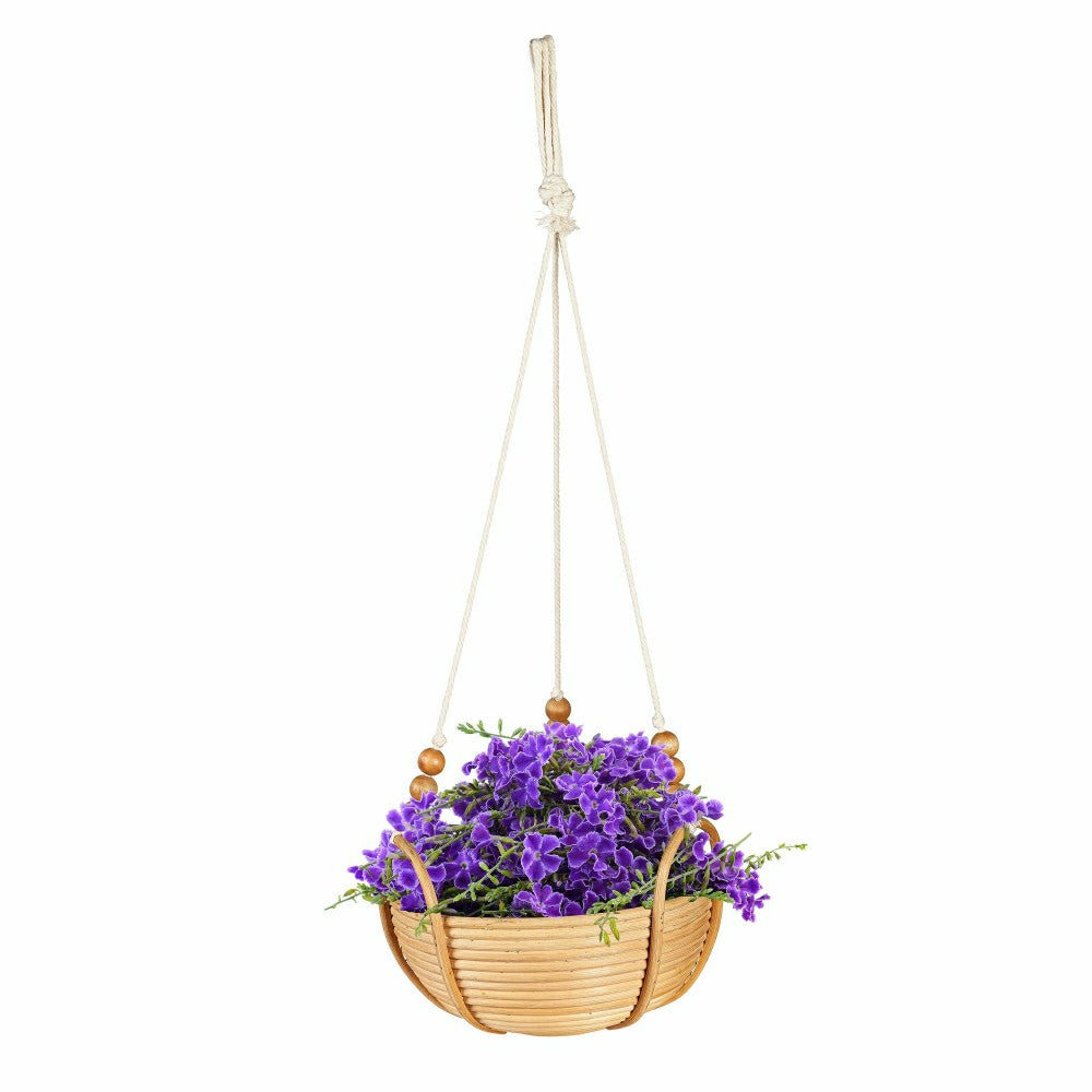 VivaStyle Planter, Wood, Rattan Hanging Basket Planter | Plow & Hearth