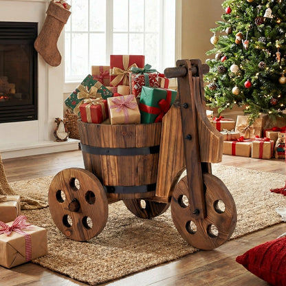 Rustic Wood Tricycle Planter | Plow & Hearth