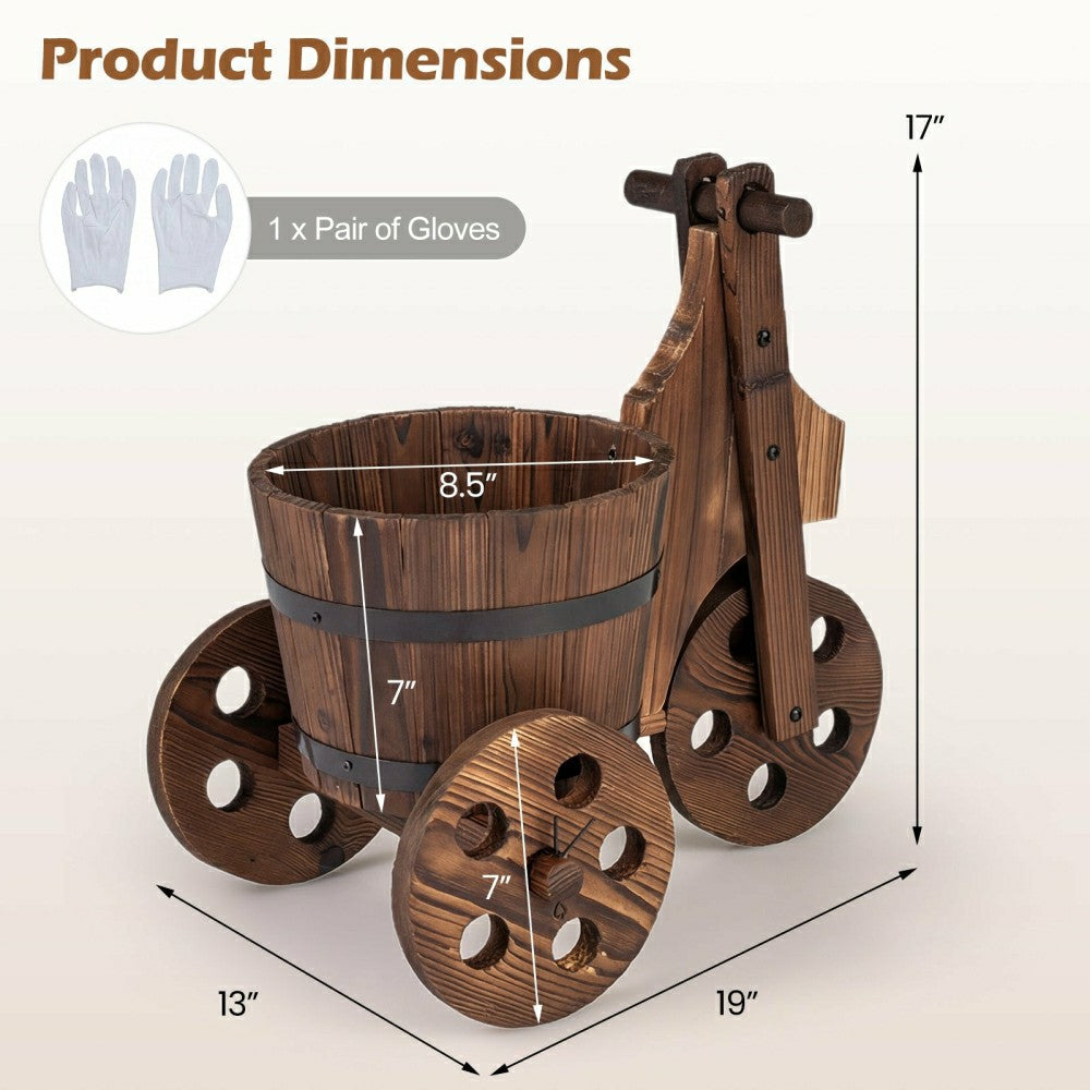 Rustic Wood Tricycle Planter | Plow & Hearth