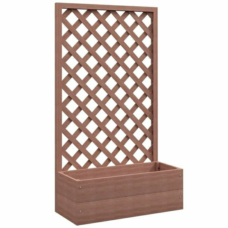 Wood Raised Garden Bed with Lattice Trellis | Plow & Hearth