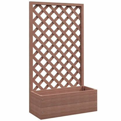 Wood Raised Garden Bed with Lattice Trellis | Plow & Hearth
