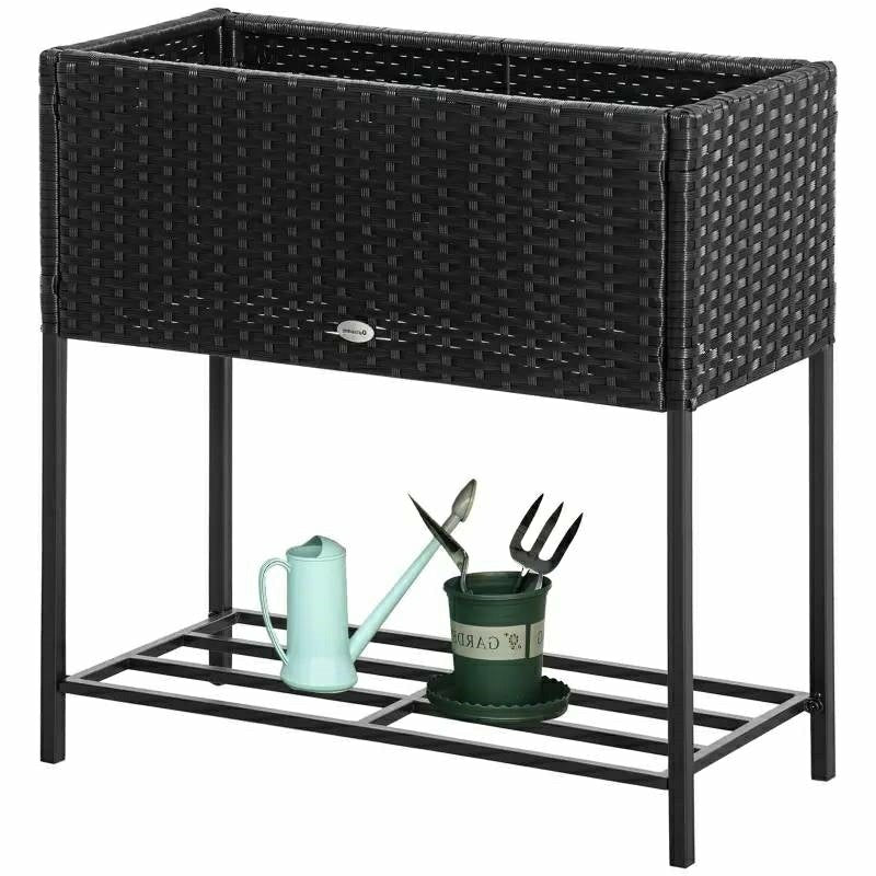 Rattan Wicker Raised Garden Bed | Plow & Hearth