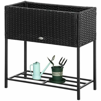 Rattan Wicker Raised Garden Bed | Plow & Hearth