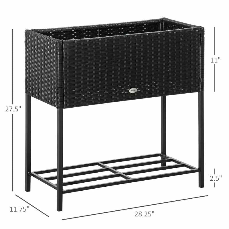 Rattan Wicker Raised Garden Bed | Plow & Hearth