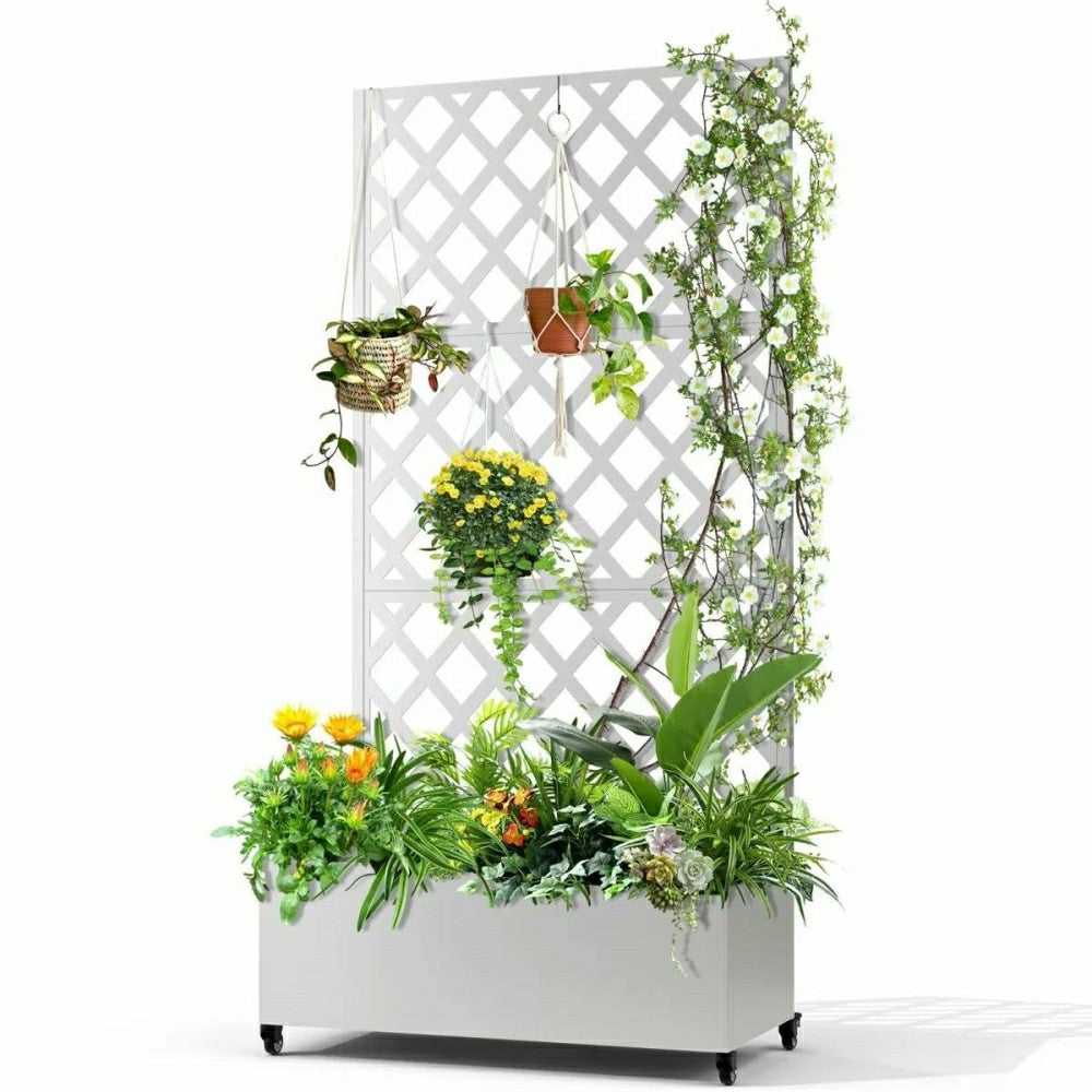 Metal Outdoor Raised Garden Bed with Trellis | Plow & Hearth