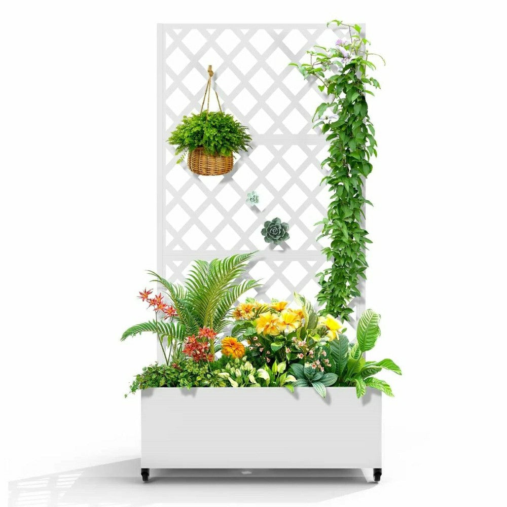 Metal Outdoor Raised Garden Bed with Trellis | Plow & Hearth