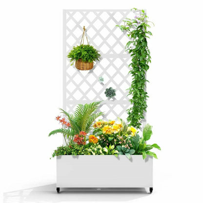 Metal Outdoor Raised Garden Bed with Trellis | Plow & Hearth