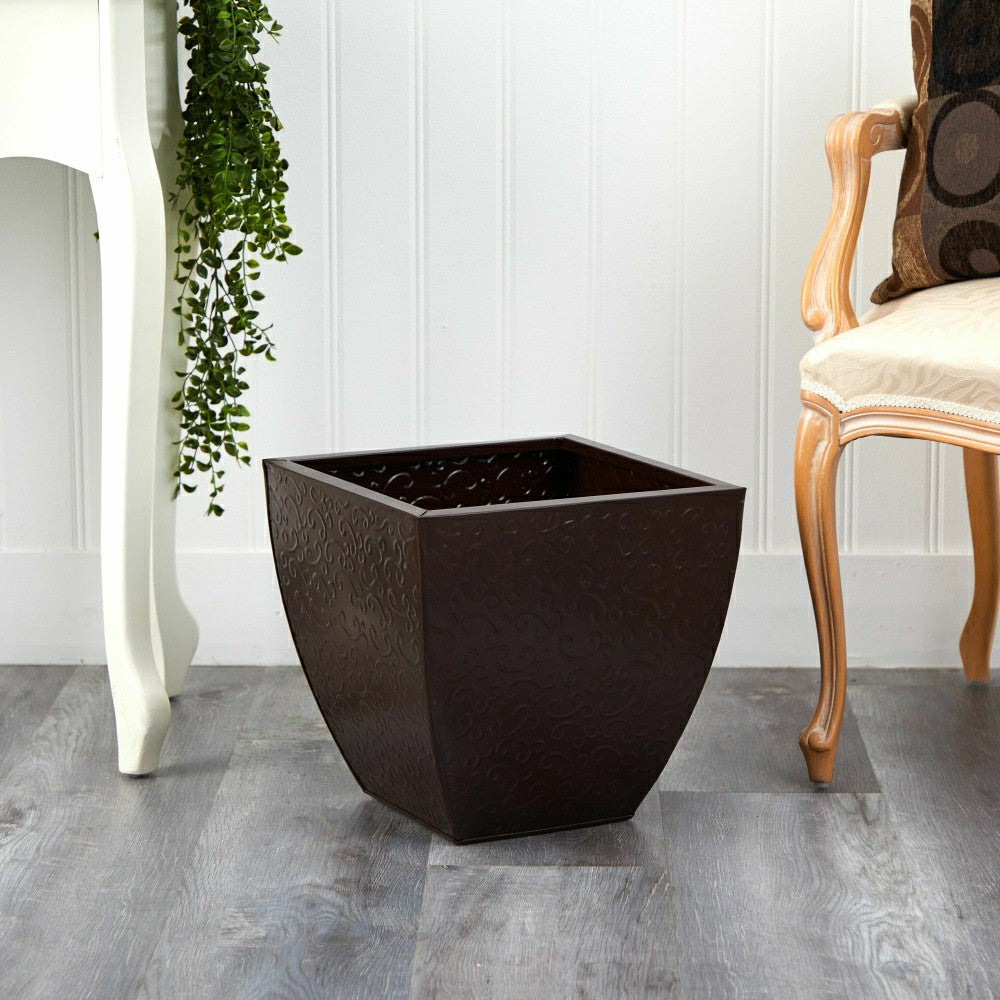 14” Embossed Metal Scroll Planter | Plow & Hearth