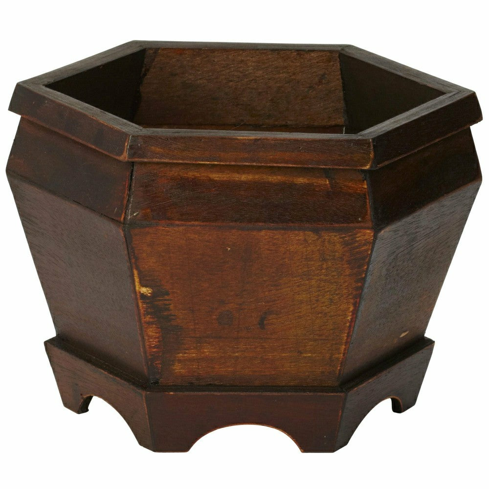 Wooden Hexagon Decorative Planter (Set of 3) | Plow & Hearth