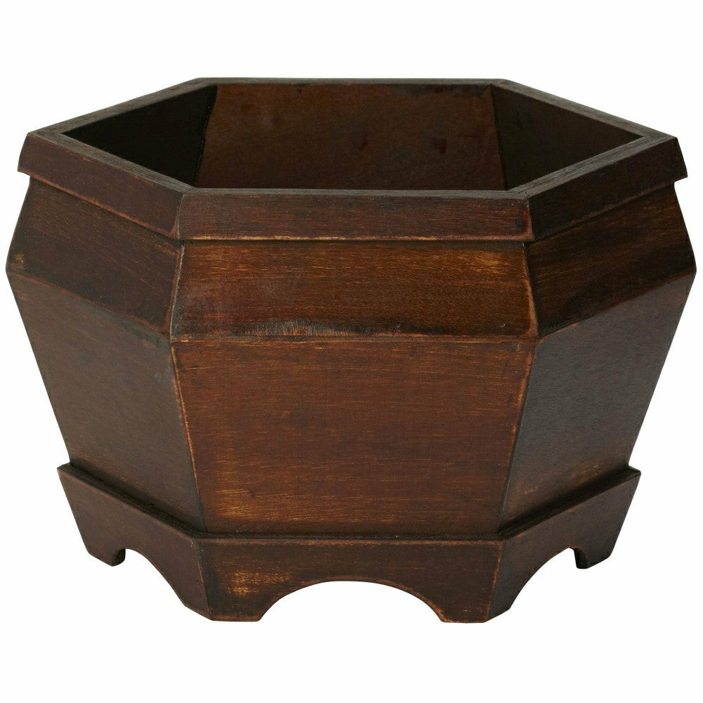 Wooden Hexagon Decorative Planter (Set of 3) | Plow & Hearth