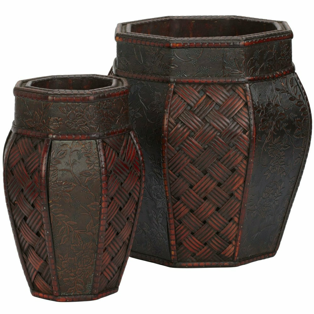 Design and Weave Panel Decorative Planters (Set of 2) | Plow & Hearth