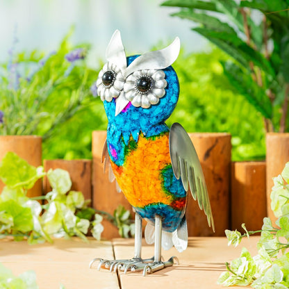 Metal Gradient Owl Garden Statue | Plow & Hearth