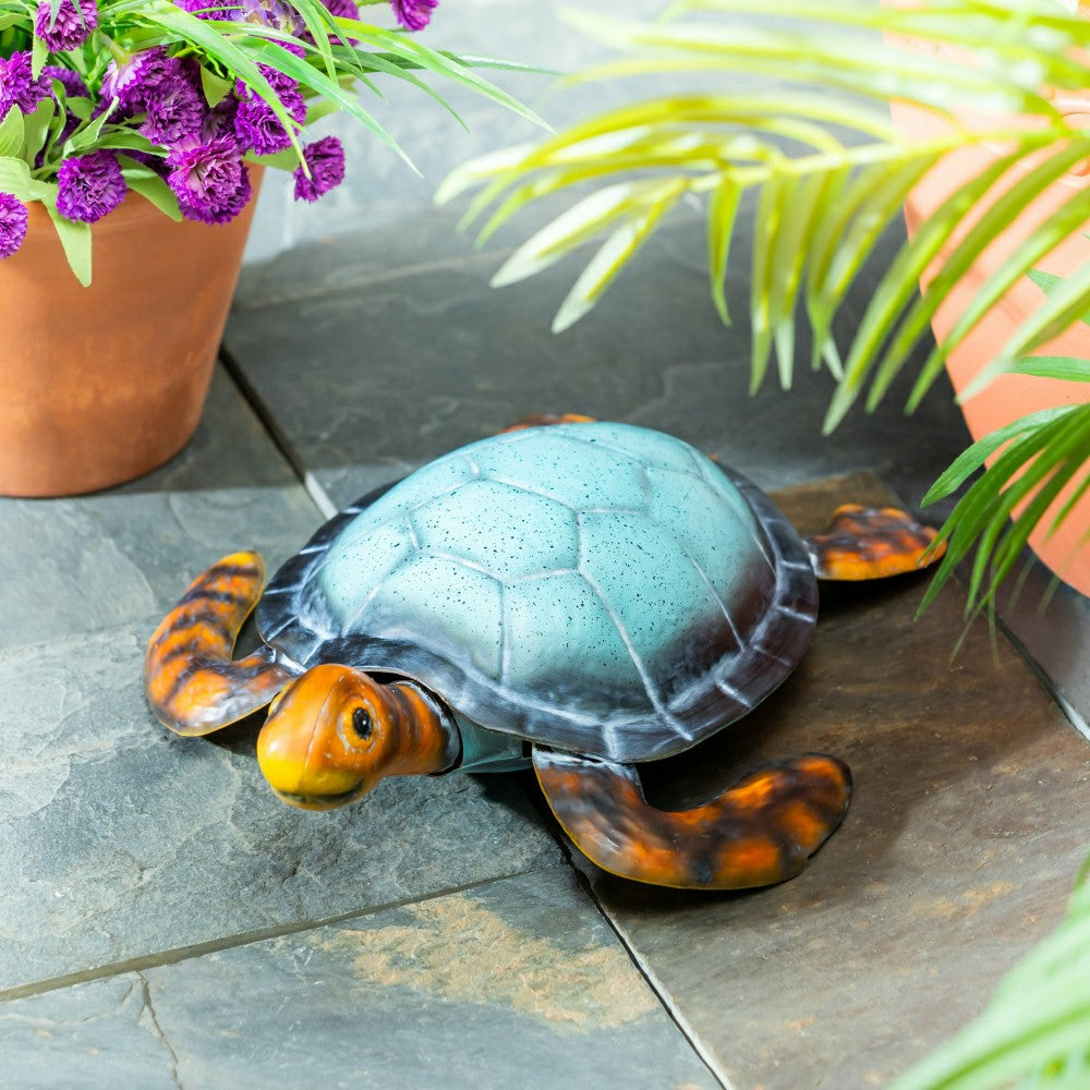 Metal Vivid Sea Turtle Garden Statue | Plow & Hearth