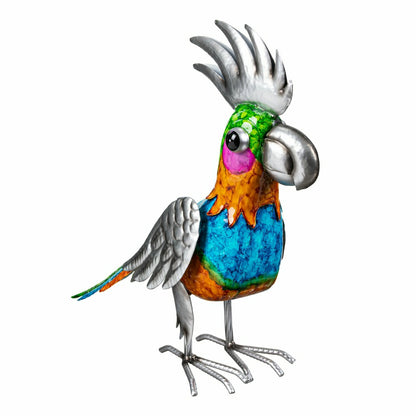 Metal Gradient Parrot Garden Statue, 14"H | Plow & Hearth