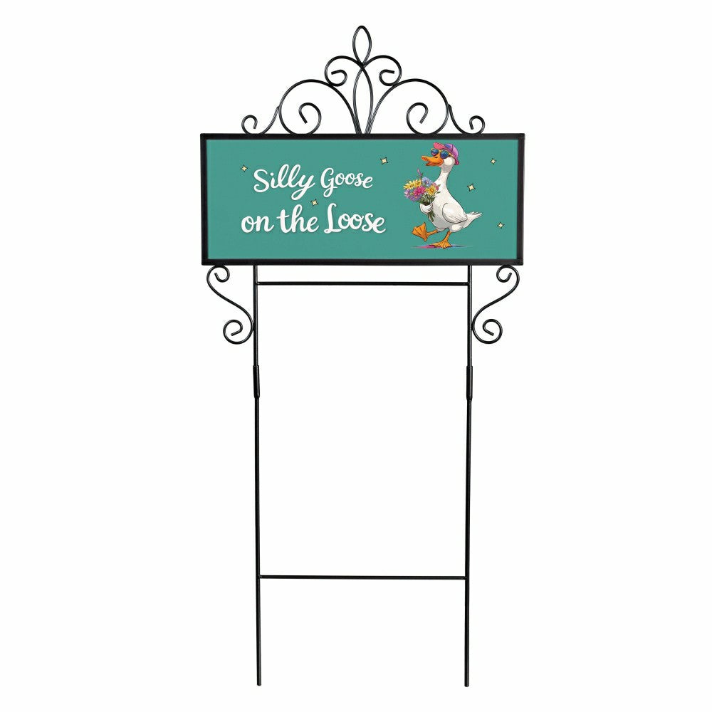 Silly Goose on the Loose PVC Horizontal Yard Sign, 20"Wx 8"H | Plow & Hearth