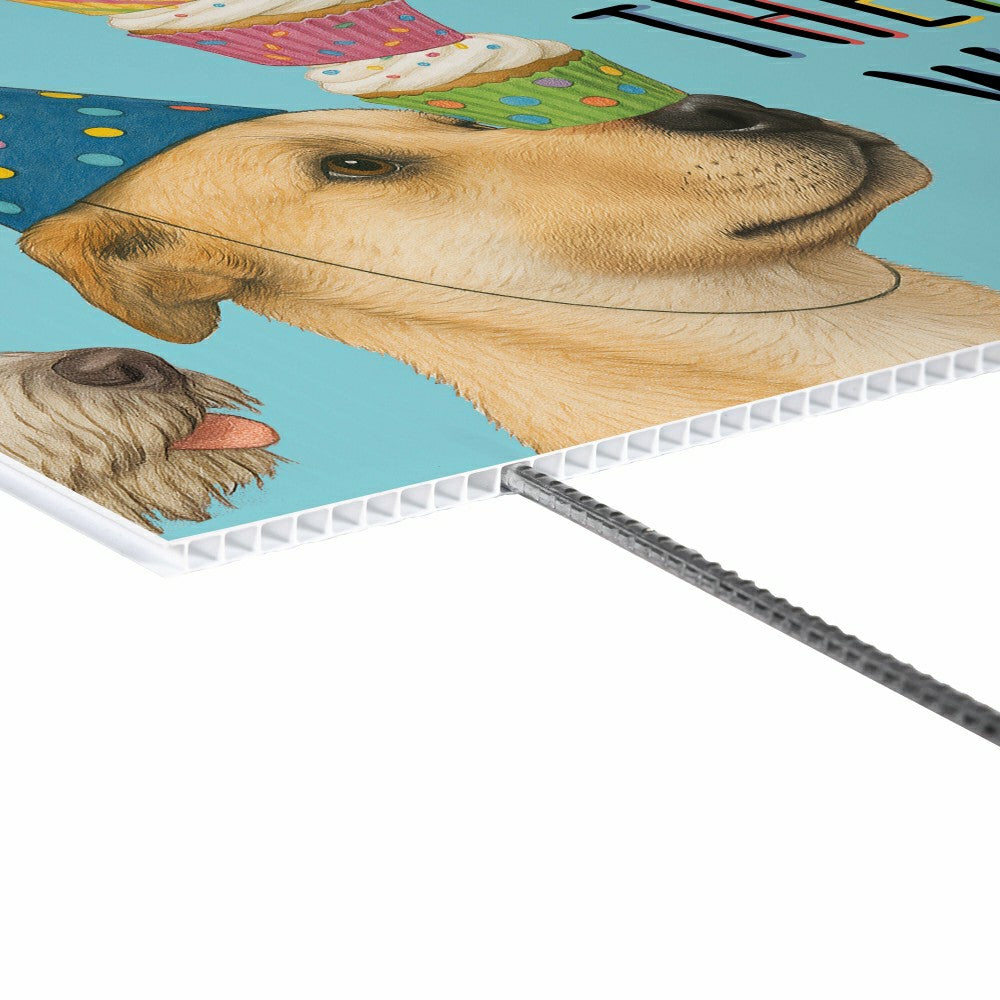This Calls For Cake Yard Sign with H-Stake, Dog, "We Heard There Was C | Plow & Hearth