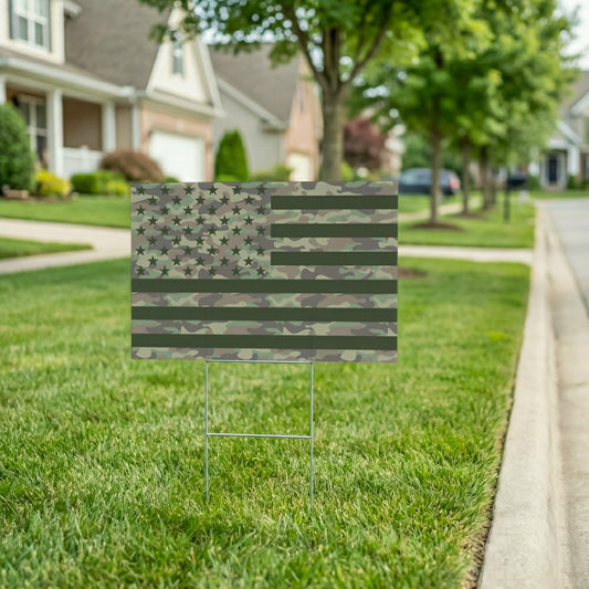 Red White & Bloom Yard Sign with H-Stake, Flag, 24"x18" | Plow & Hearth