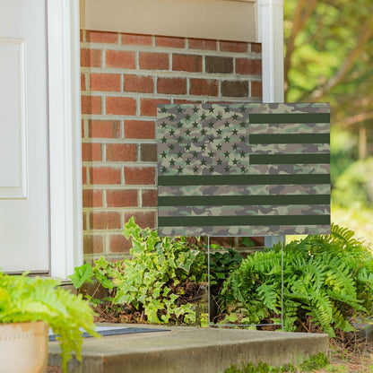 Red White & Bloom Yard Sign with H-Stake, Flag, 24"x18" | Plow & Hearth