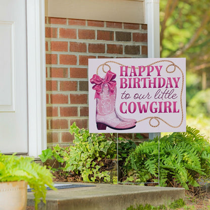 This Calls For Cake Yard Sign with H-Stake, "Happy Birthday to our lit | Plow & Hearth