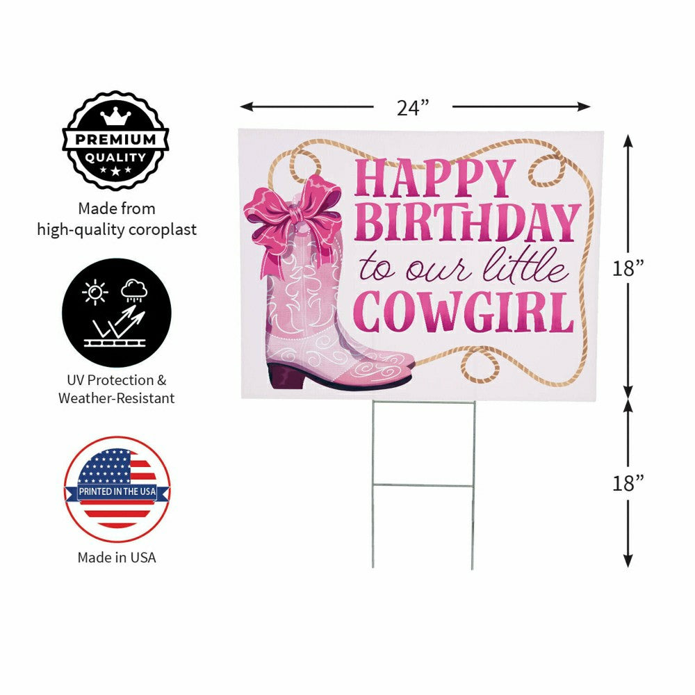 This Calls For Cake Yard Sign with H-Stake, "Happy Birthday to our lit | Plow & Hearth