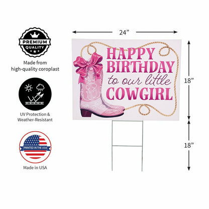 This Calls For Cake Yard Sign with H-Stake, "Happy Birthday to our lit | Plow & Hearth
