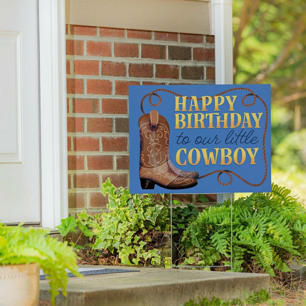 This Calls For Cake Yard Sign with H-Stake, "Happy Birthday to our lit | Plow & Hearth