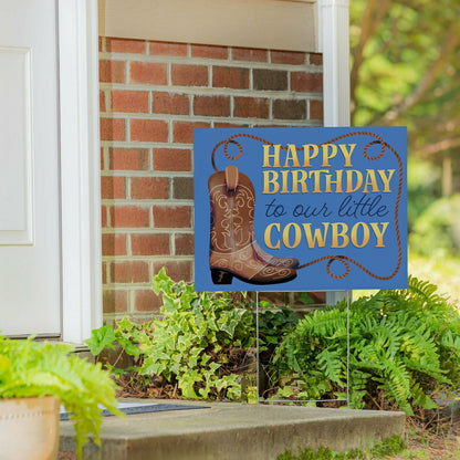 This Calls For Cake Yard Sign with H-Stake, "Happy Birthday to our lit | Plow & Hearth