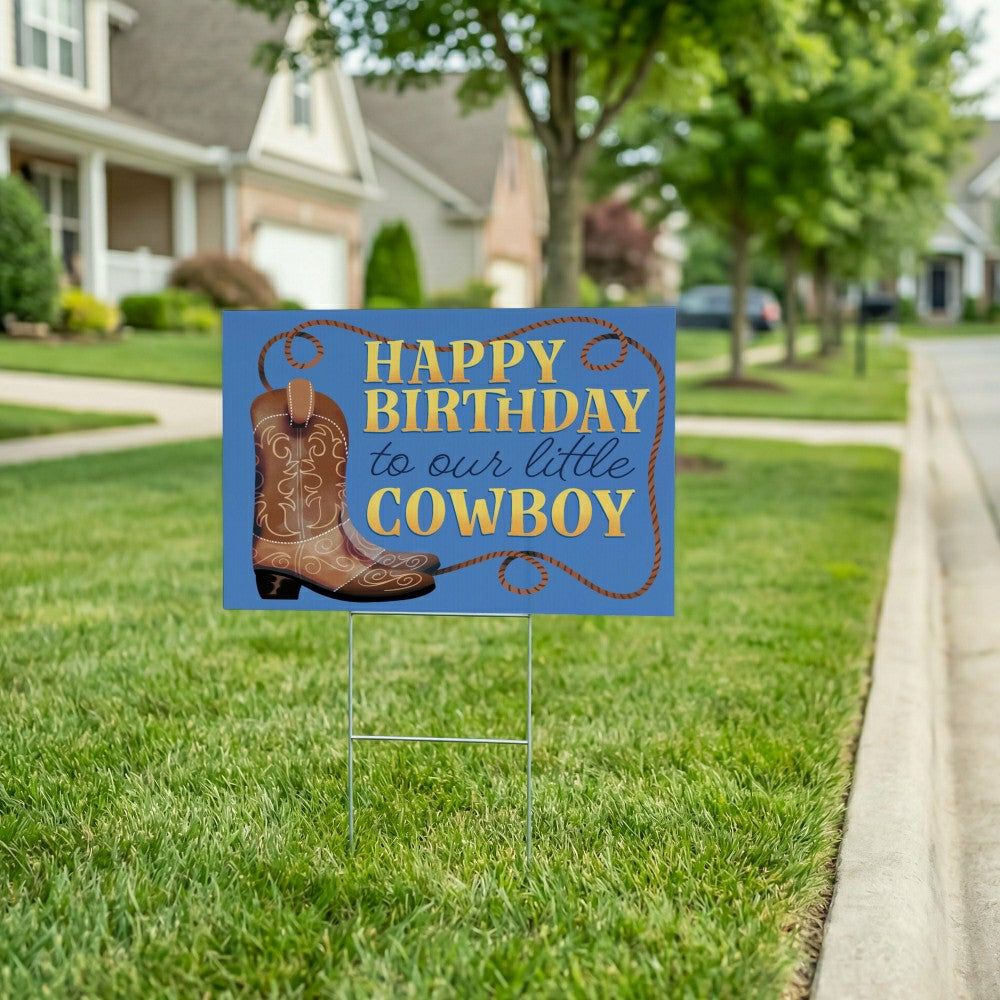 This Calls For Cake Yard Sign with H-Stake, "Happy Birthday to our lit | Plow & Hearth