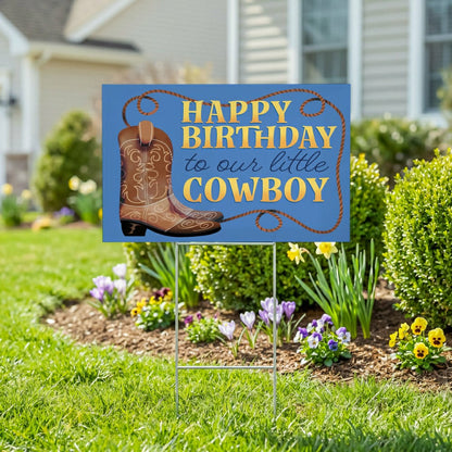 This Calls For Cake Yard Sign with H-Stake, "Happy Birthday to our lit | Plow & Hearth