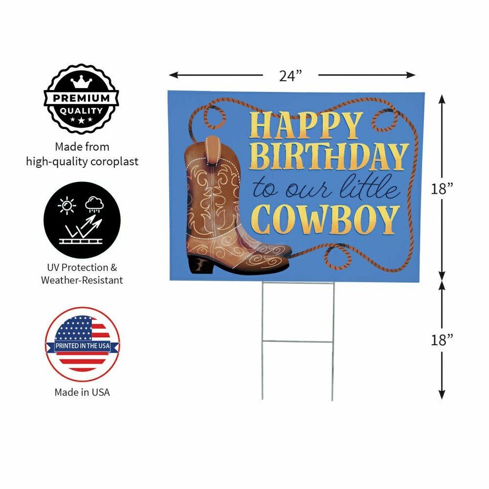 This Calls For Cake Yard Sign with H-Stake, "Happy Birthday to our lit | Plow & Hearth