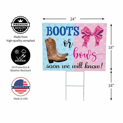 This Calls For Cake Yard Sign with H-Stake, "Boots Or Bows? We Will So | Plow & Hearth