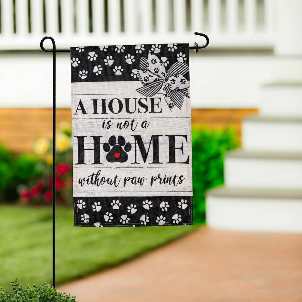 Paw Prints Garden Burlap Flag | Plow & Hearth