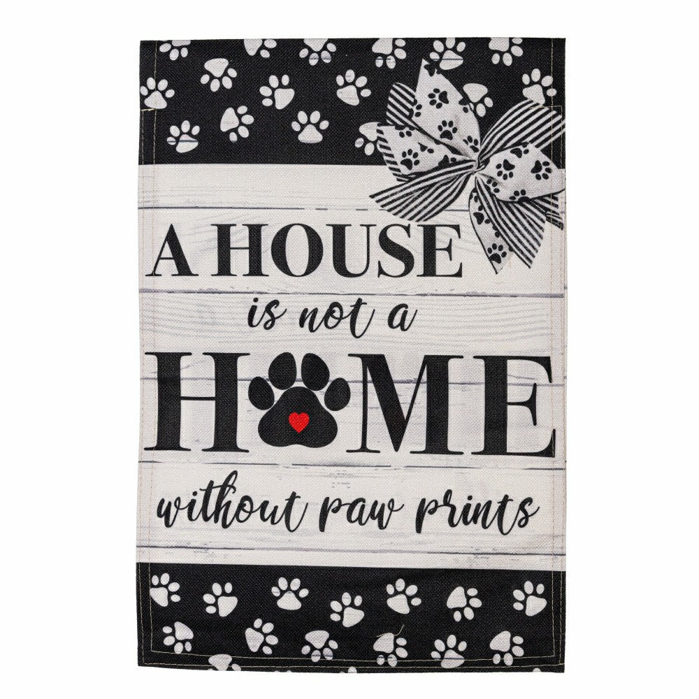 Paw Prints Garden Burlap Flag | Plow & Hearth