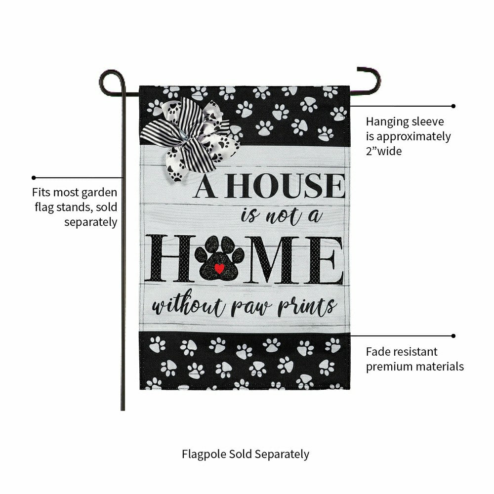 Paw Prints Garden Burlap Flag | Plow & Hearth
