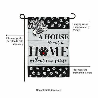 Paw Prints Garden Burlap Flag | Plow & Hearth