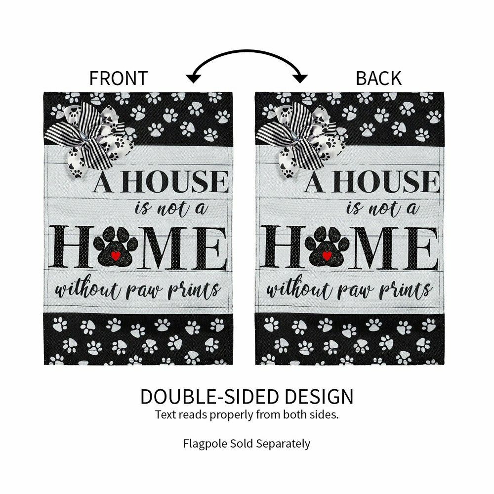 Paw Prints Garden Burlap Flag | Plow & Hearth