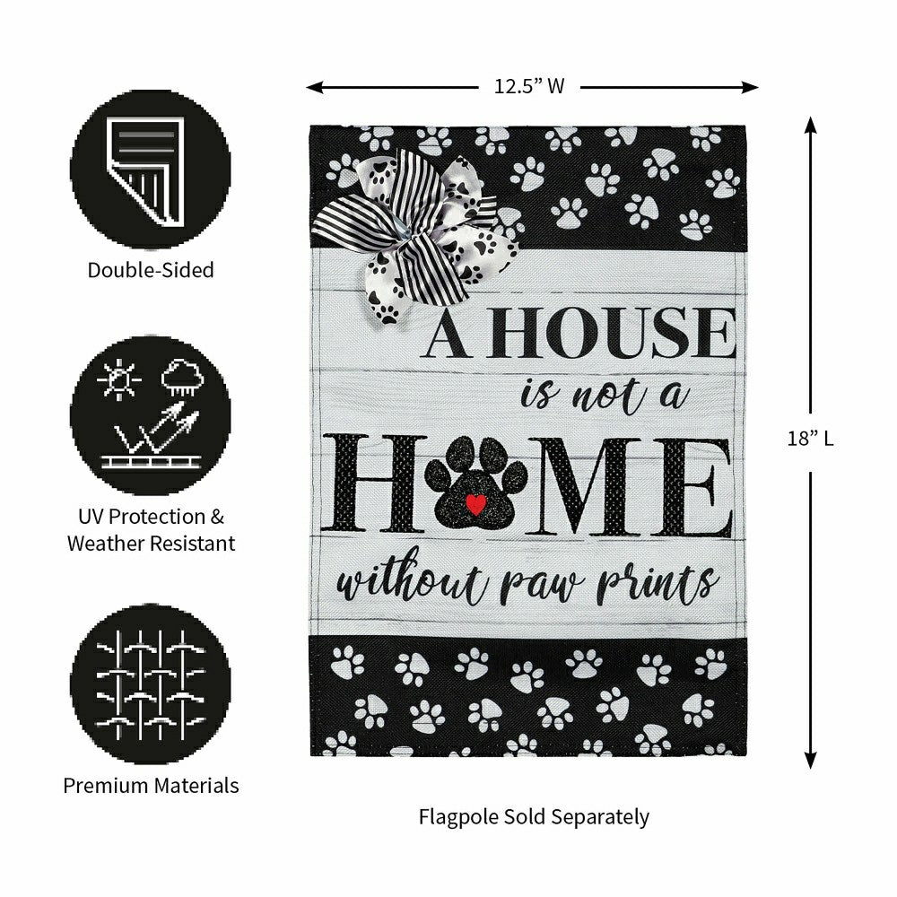 Paw Prints Garden Burlap Flag | Plow & Hearth