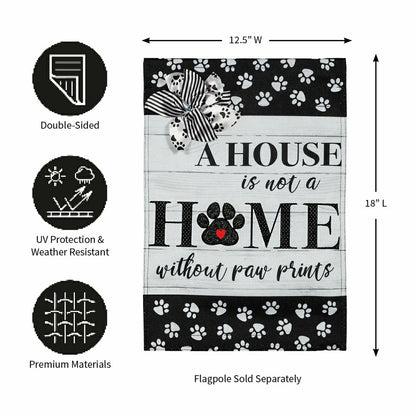 Paw Prints Garden Burlap Flag | Plow & Hearth