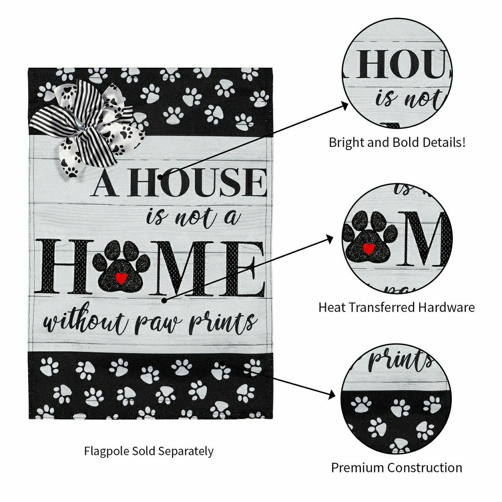 Paw Prints Garden Burlap Flag | Plow & Hearth