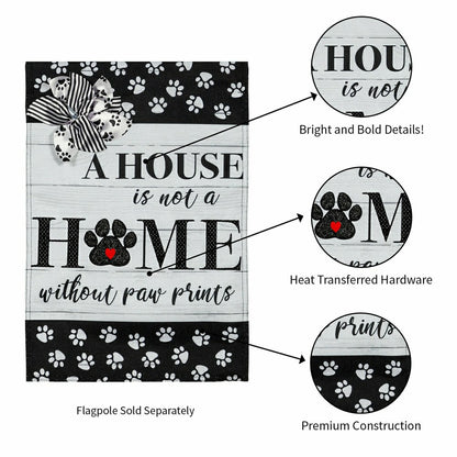 Paw Prints Garden Burlap Flag | Plow & Hearth