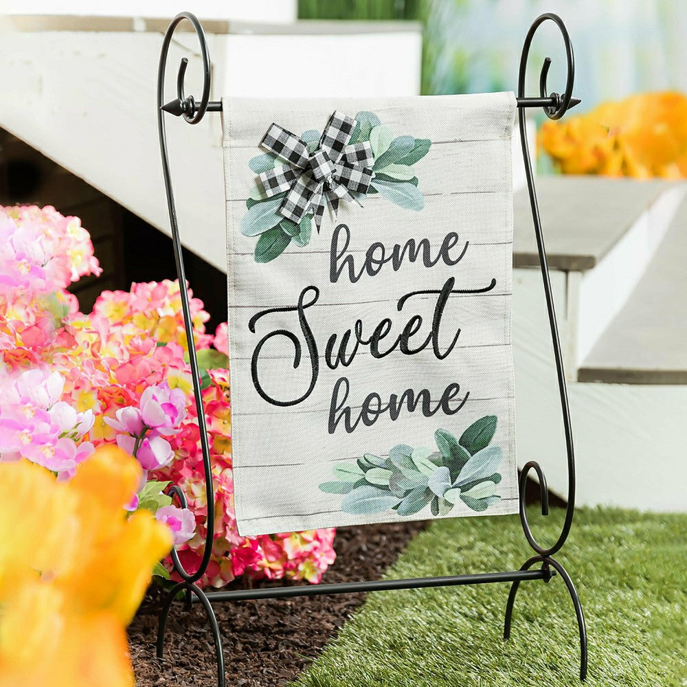 Home Sweet Home Eucalyptus Burlap Garden Flag | Plow & Hearth