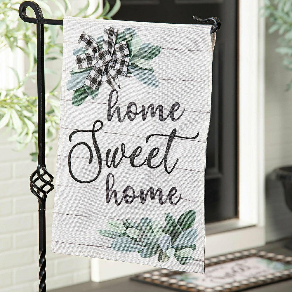 Home Sweet Home Eucalyptus Burlap Garden Flag | Plow & Hearth