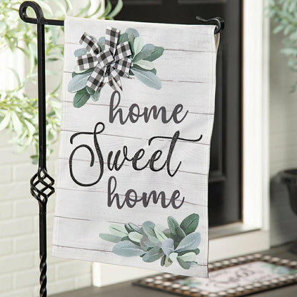 Home Sweet Home Eucalyptus Burlap Garden Flag | Plow & Hearth