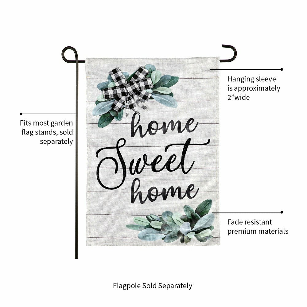 Home Sweet Home Eucalyptus Burlap Garden Flag | Plow & Hearth