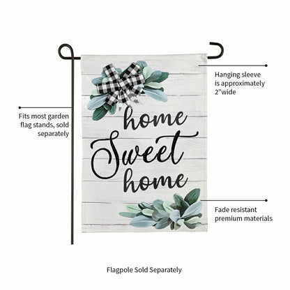 Home Sweet Home Eucalyptus Burlap Garden Flag | Plow & Hearth