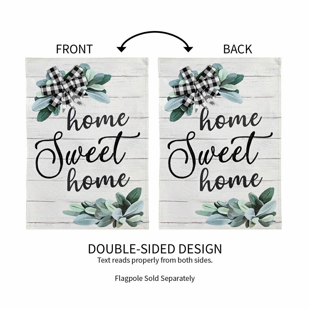 Home Sweet Home Eucalyptus Burlap Garden Flag | Plow & Hearth