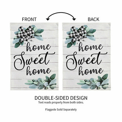 Home Sweet Home Eucalyptus Burlap Garden Flag | Plow & Hearth