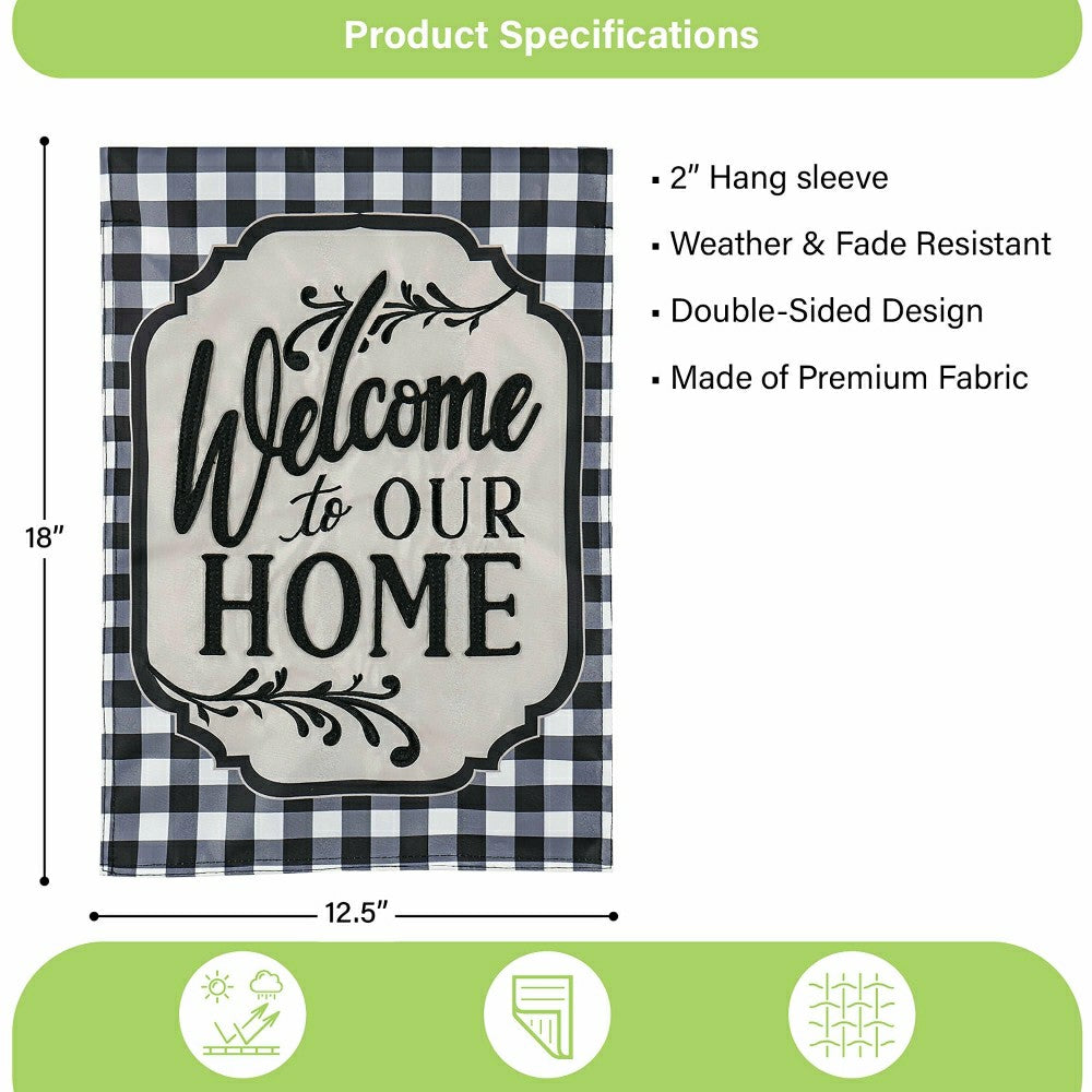 Classic Welcome Home Applique Garden Flag | Plow & Hearth